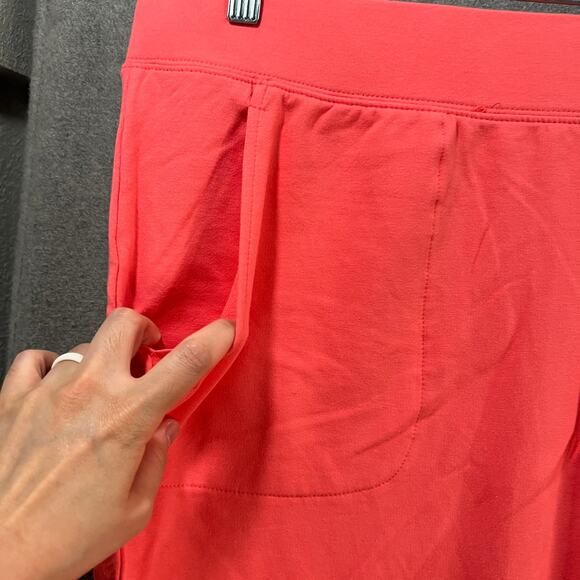 Sport Savvy Petite French Terry Straight Leg Ankle Pant Coral, Petite 5X - Picture 7 of 8